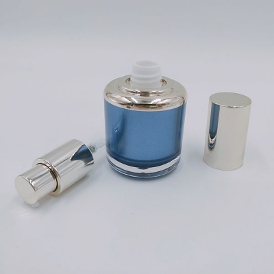  30ml Blue Gold Press Pump Bottle With Gold Cap