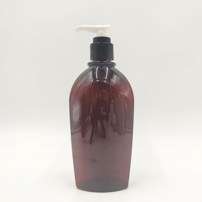 500ml Amber Cosmetic Shampoo Lotion Pet Plastic Bottle