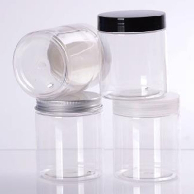 250g Clear PET Plastic Jar With Aluminum Lid 