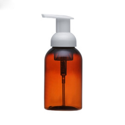 250ml Amber Plastic Cosmetic Bottle With Foam Pump
