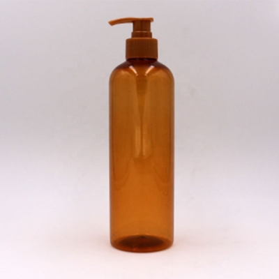 500ml PET Amber Shampoo Bottle With Lotion Pump