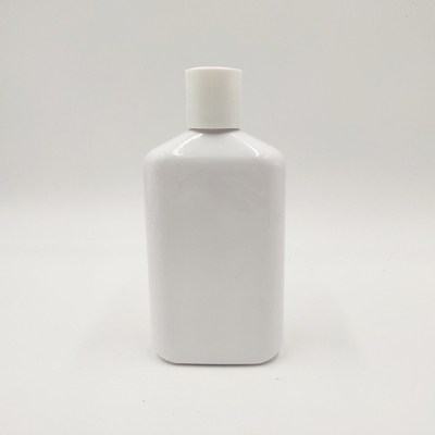 250ml White Square Plastic Screw Cap Bottle