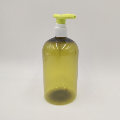 500ml Yellow Translucent Pet Bottle with Lotion Pupm