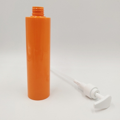  200ml Orange Cosmetic Packaging Shampoo Lotion Dispenser Bottle