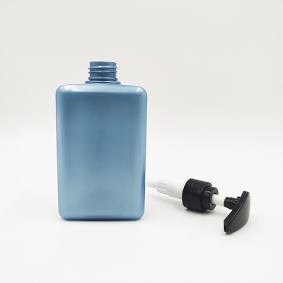 200 ml azul rectangular mascota plástico champú bomba de agua
