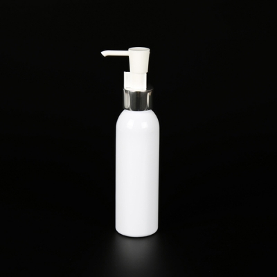 100-200ml White Pet Flat Shoulder Bottle with Lotion Pump
