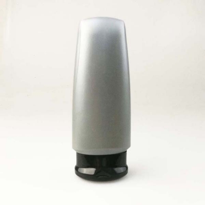 Botella de plástico de champú cosmético de aluminio de 200 ml con tapa abatible