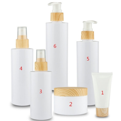  60ml-220ml 120g  Lotion Bottle Cream Jar with Bamboo Cover