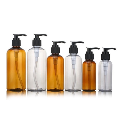100ml 200ml 300ml PET  Plastic Cosmetic Bottle With Pump