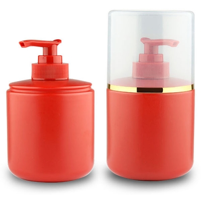 280ML Red PDPE Shampoo Packaging Bottle With Lotion Pump