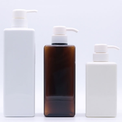 Plastic PETG 450ml 650ml 750ml Square Shampoo Bottle