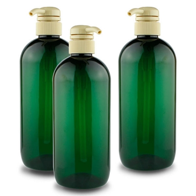 750ML Green PET Plastic Bottle With Lotion Pump