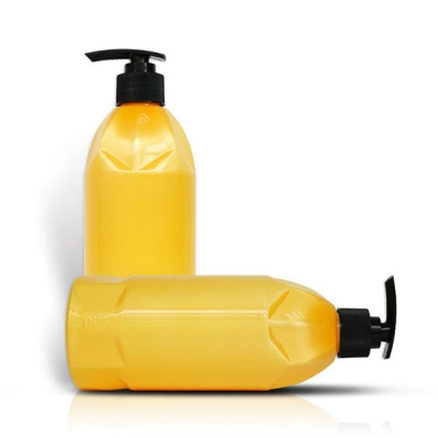 500ml Cosmetic Shampoo Packing Yellow Plastic Pet Bottle