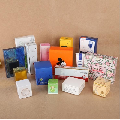 Caja de papel de regalo de empaquetado cosmético de color de tamaño personalizado