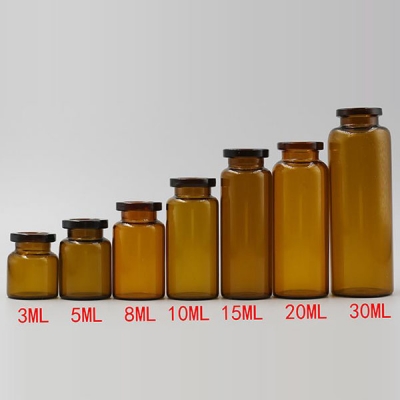 3ml-30ml Wide Mouth Cylinder Amber Glass Bottles