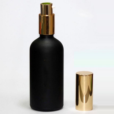 100ml Frosted Black Cylinder Glass Spray Bottle