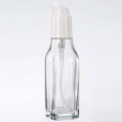 100ml Transparent Glass Bottle with Lotion Pump 