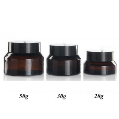 20g 30g 50g Amber Glass Jars for Cosmetic