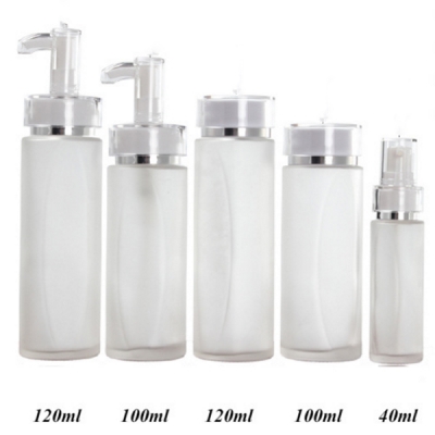 40ml 100ml 120ml Glass Bottle with Acrylic Pump and as Cap