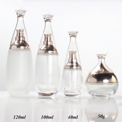 50g 40ml 100ml 120ml Bowling Shape Glass Lotion Bottle Cream Jar