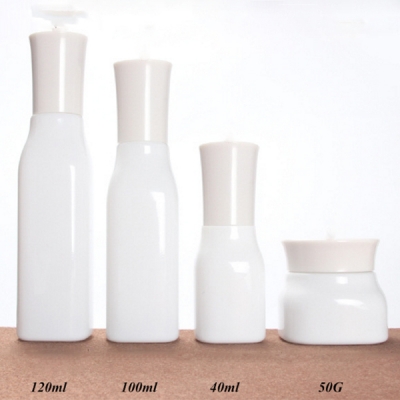 50g 40ml 100ml 120ml White Suit Glass Cosmetic Bottle