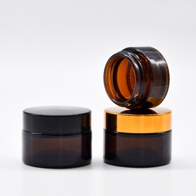 Amber Cosmetic Jar 10-100g  Plastic Jar with PP Cap